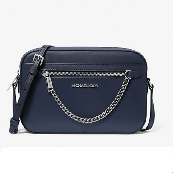 Michael Kors Jet Set Navy Saffiano Leather Crossbody Bag NWOT Designer - Picture 4 of 13